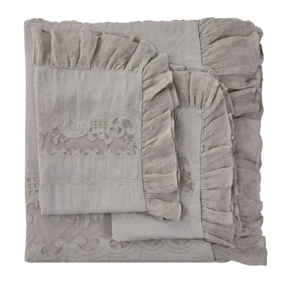 NWT Melange Home Tabitha Linen Duvet Cover Set in King Size